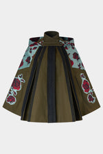 Parka con cappuccio in jacquard rosa