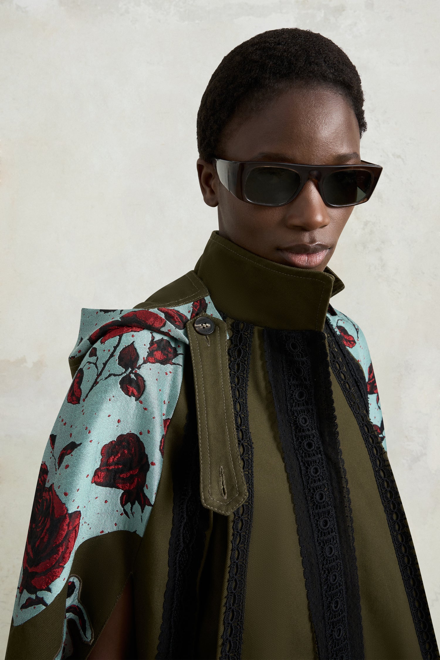Parka con cappuccio in jacquard rosa