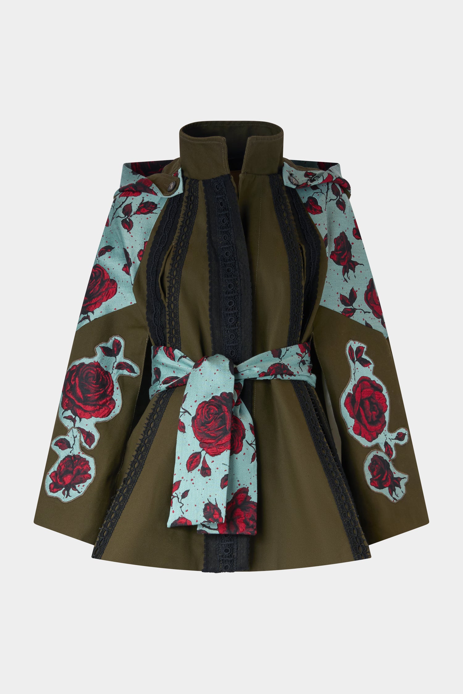 Parka con cappuccio in jacquard rosa