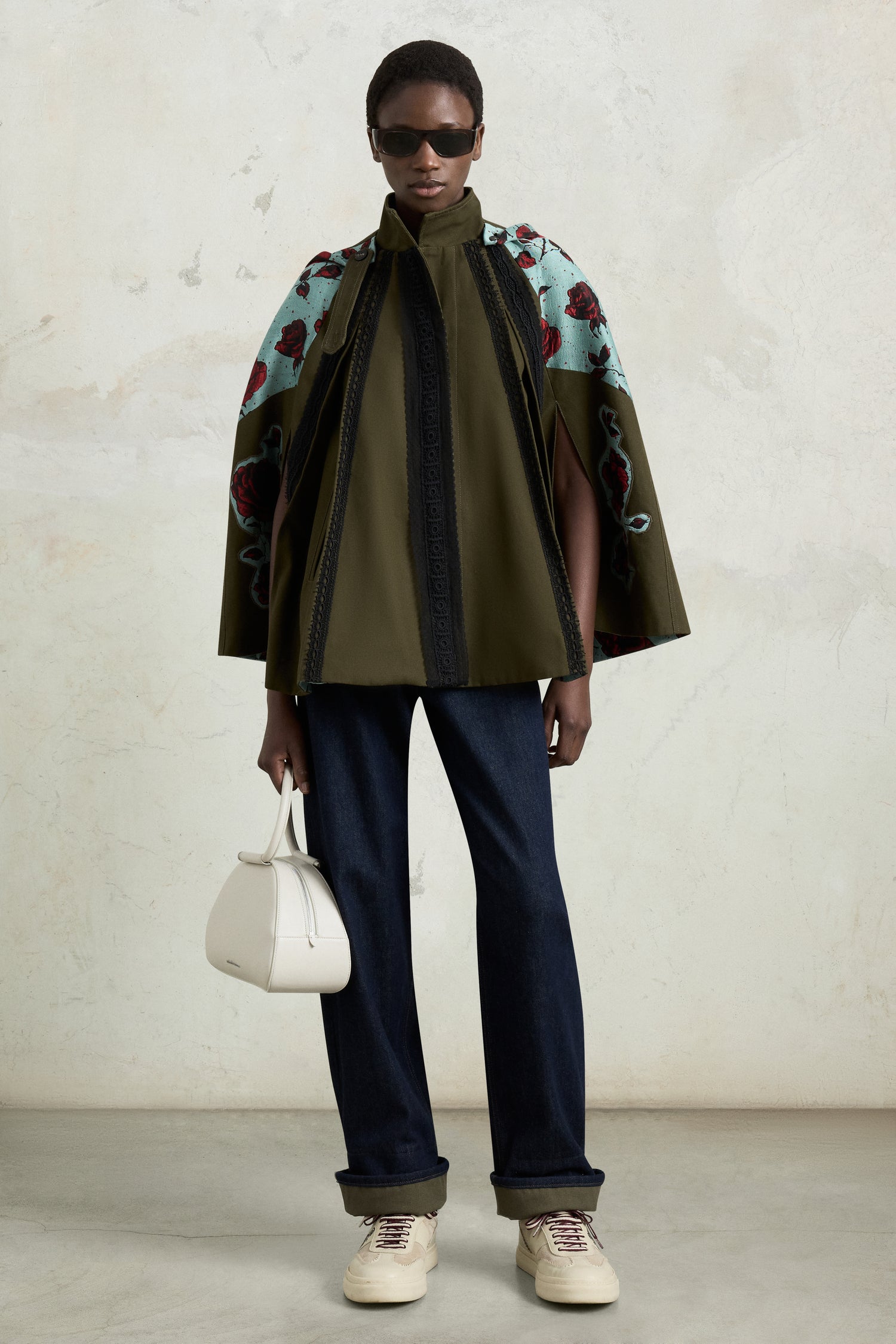 Parka con cappuccio in jacquard rosa
