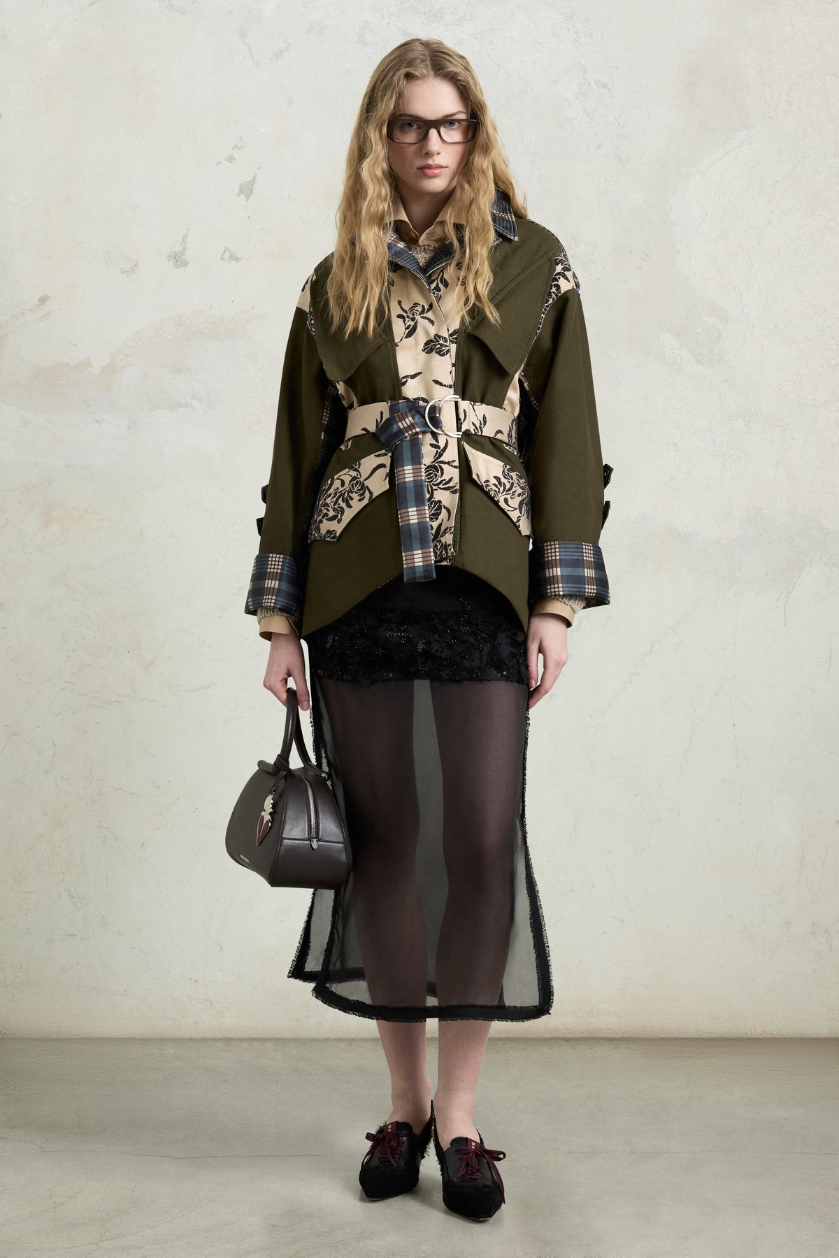Regular Parka with Double-Face Duchesse Inserts