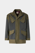 Parka con pannelli a righe