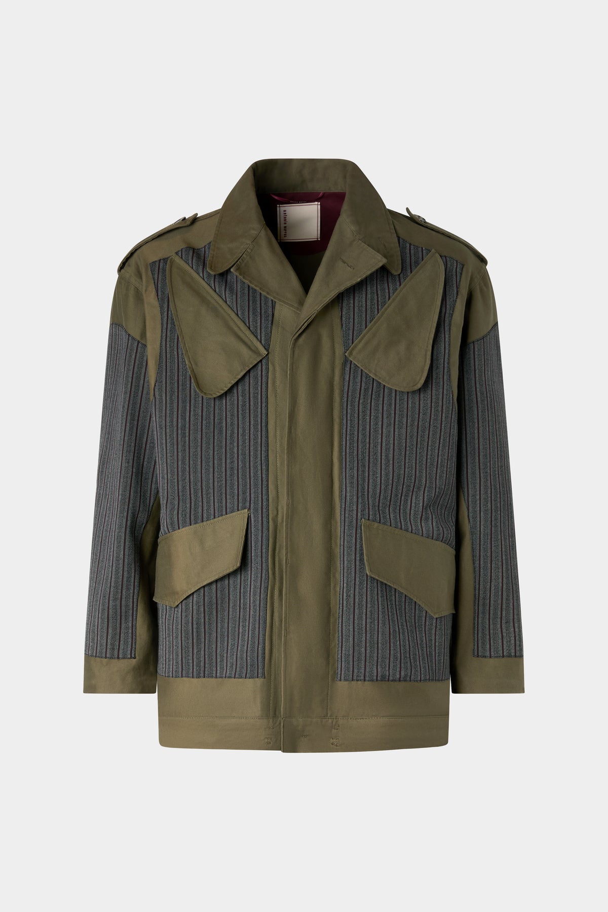 Parka con pannelli a righe