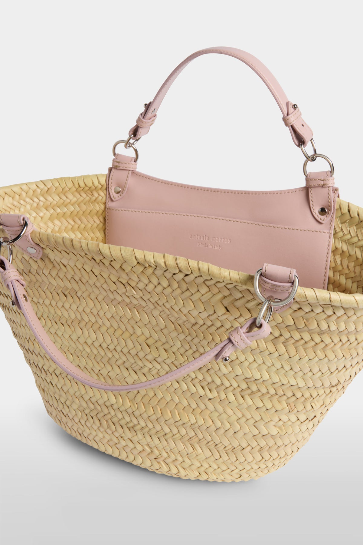 Pink Large Straw Bag
