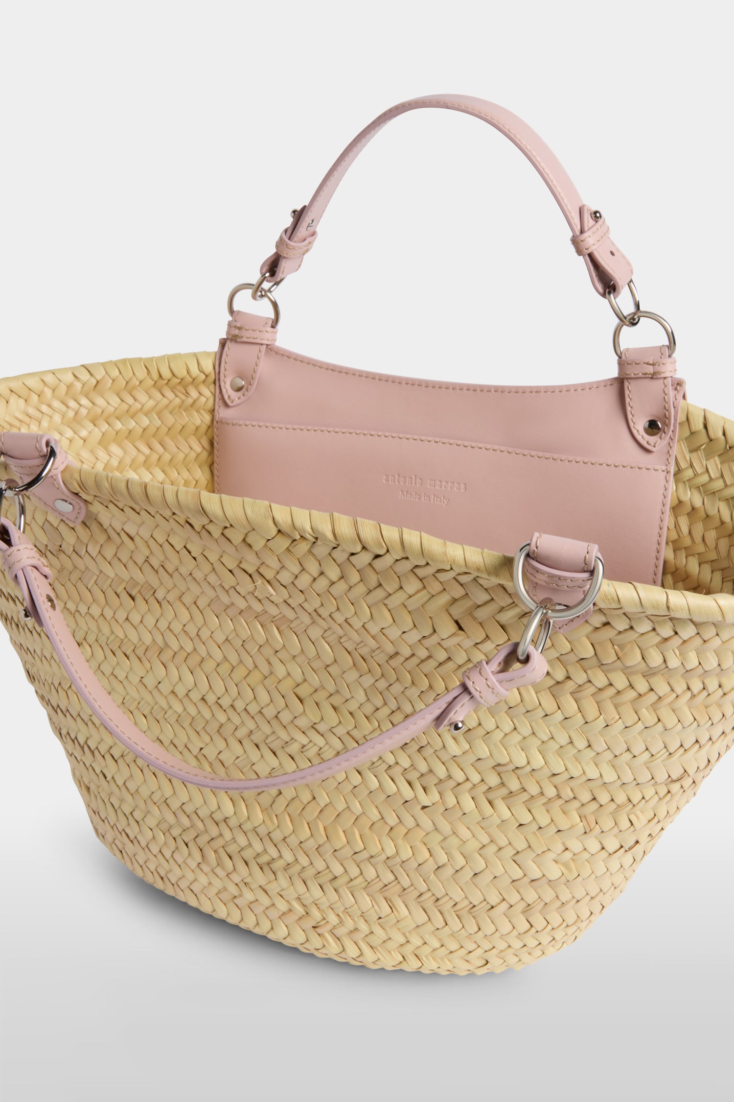 Pink Large Straw Bag