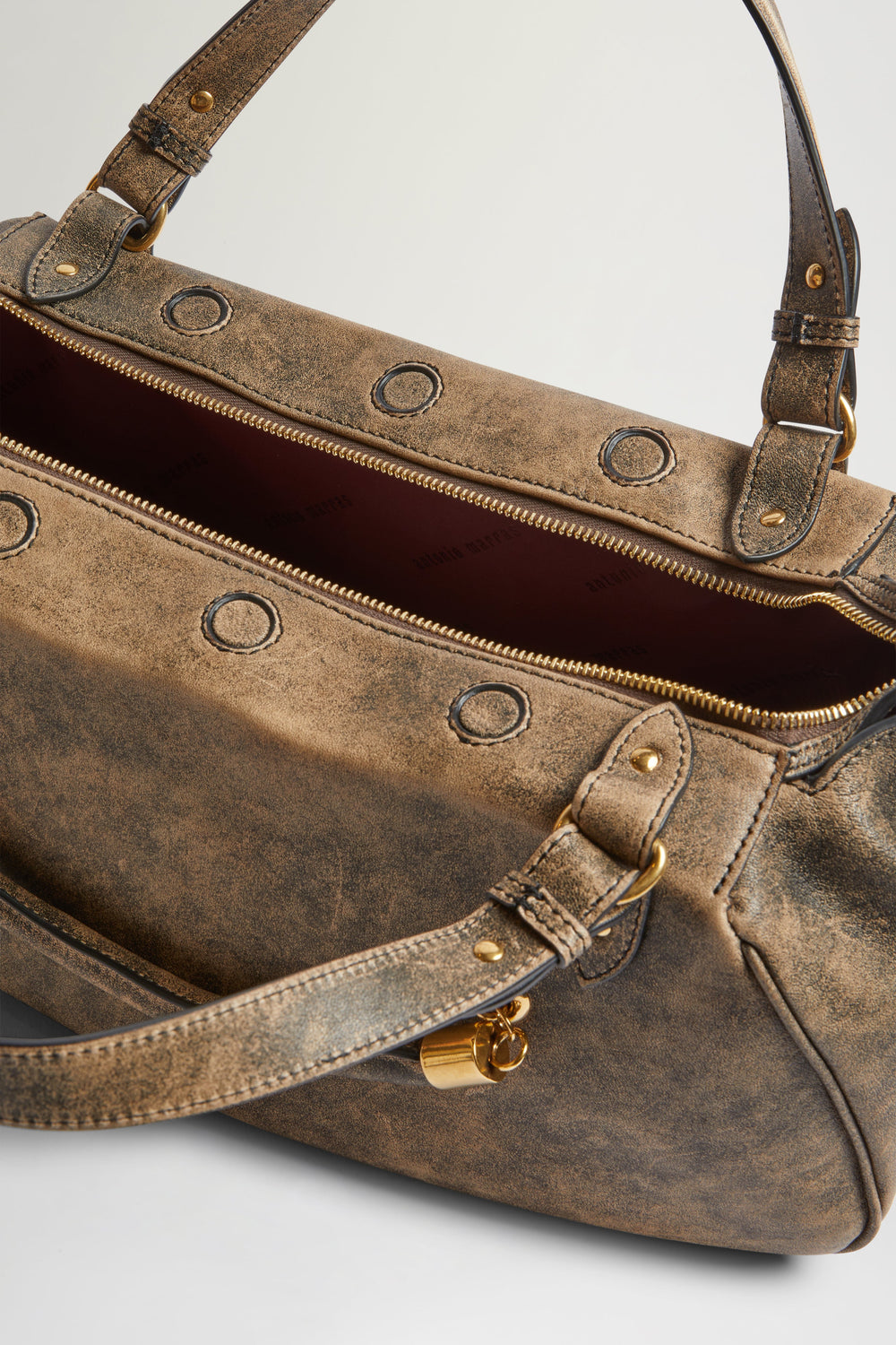 Brown Antine Vintage-Effect Bag