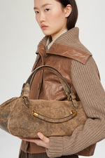 Borsa Antine Effetto Vintage Marrone