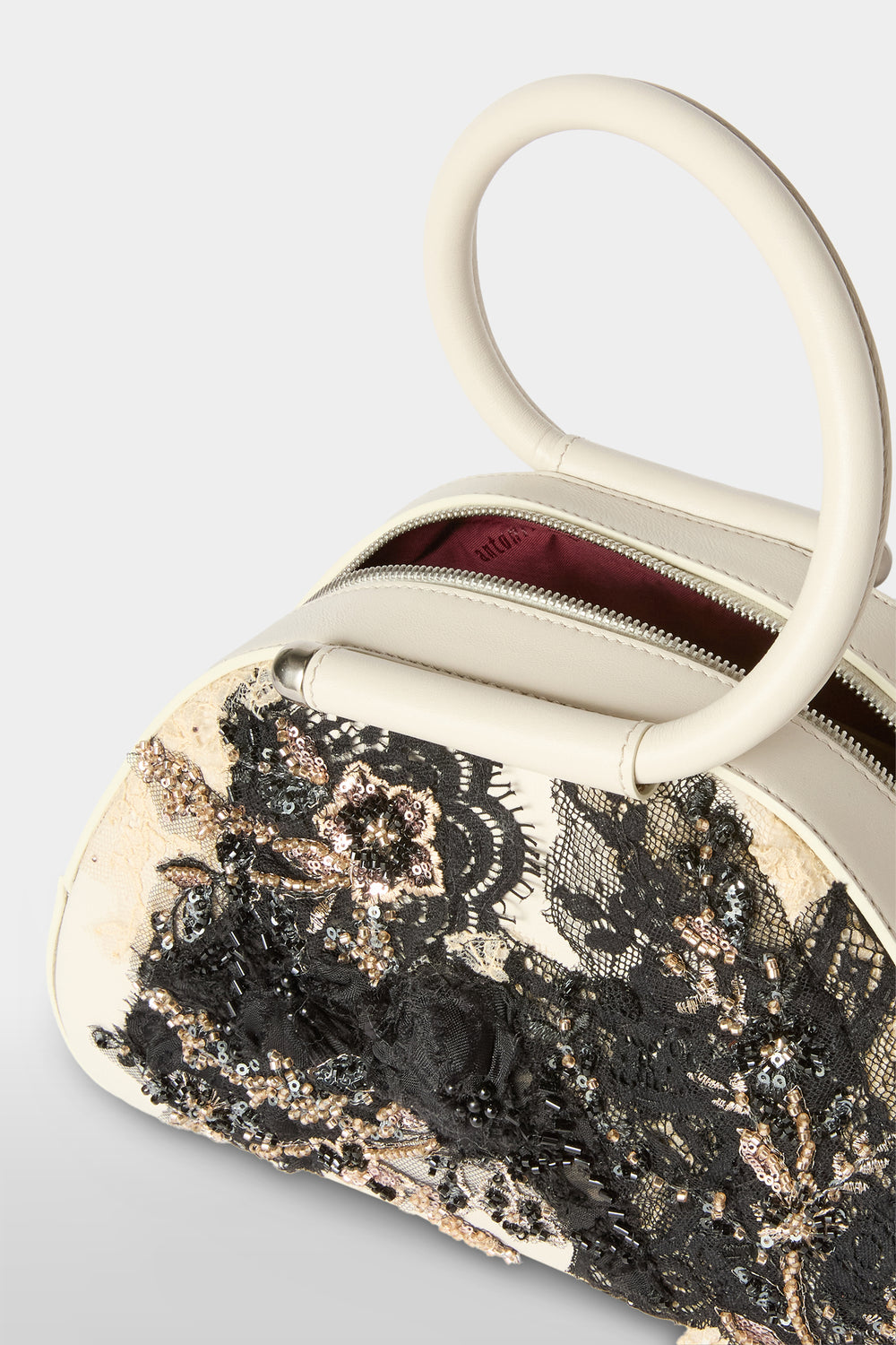 Caragol Bag Avorio con Pizzo e Ricamo