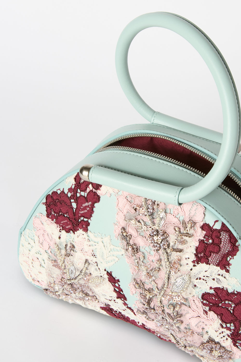 Turquoise Caragol Bag with Embroidery