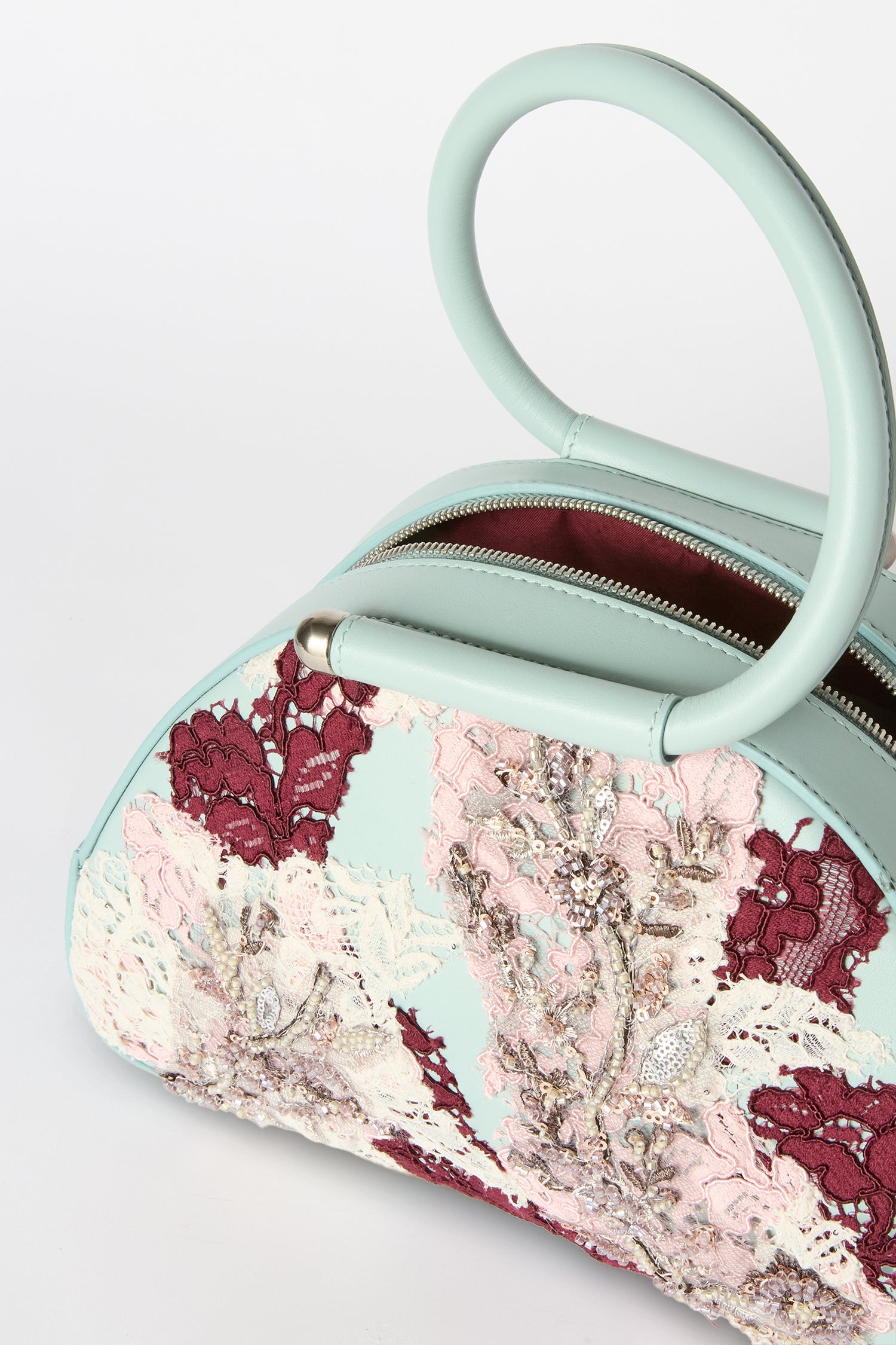 Turquoise Caragol Bag with Embroidery