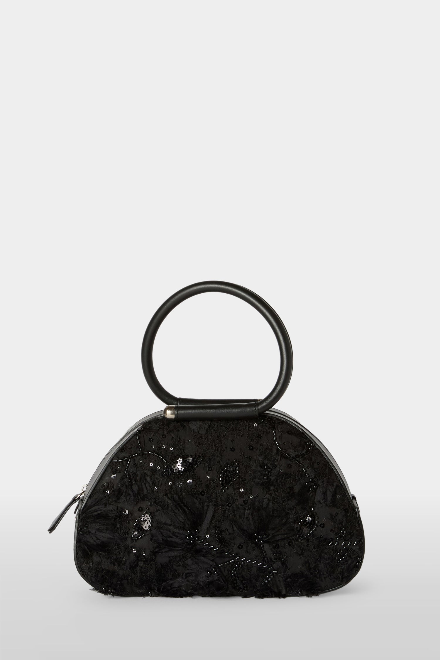 Black Caragol Bag with Sequin Embroidery