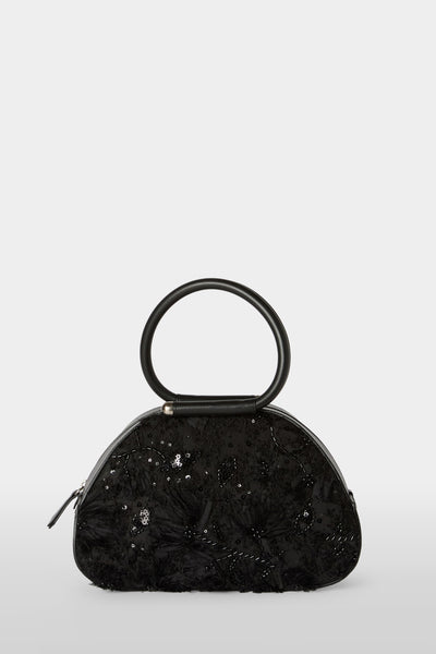 Caragol Bag Nera con Ricamo di Paillettes