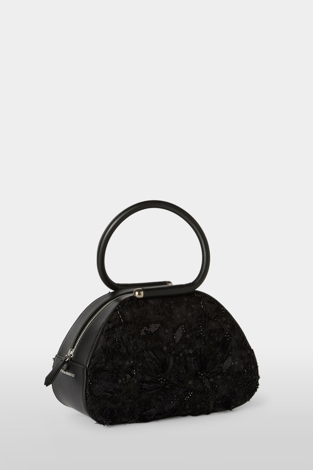 Caragol Bag Nera con Ricamo di Paillettes