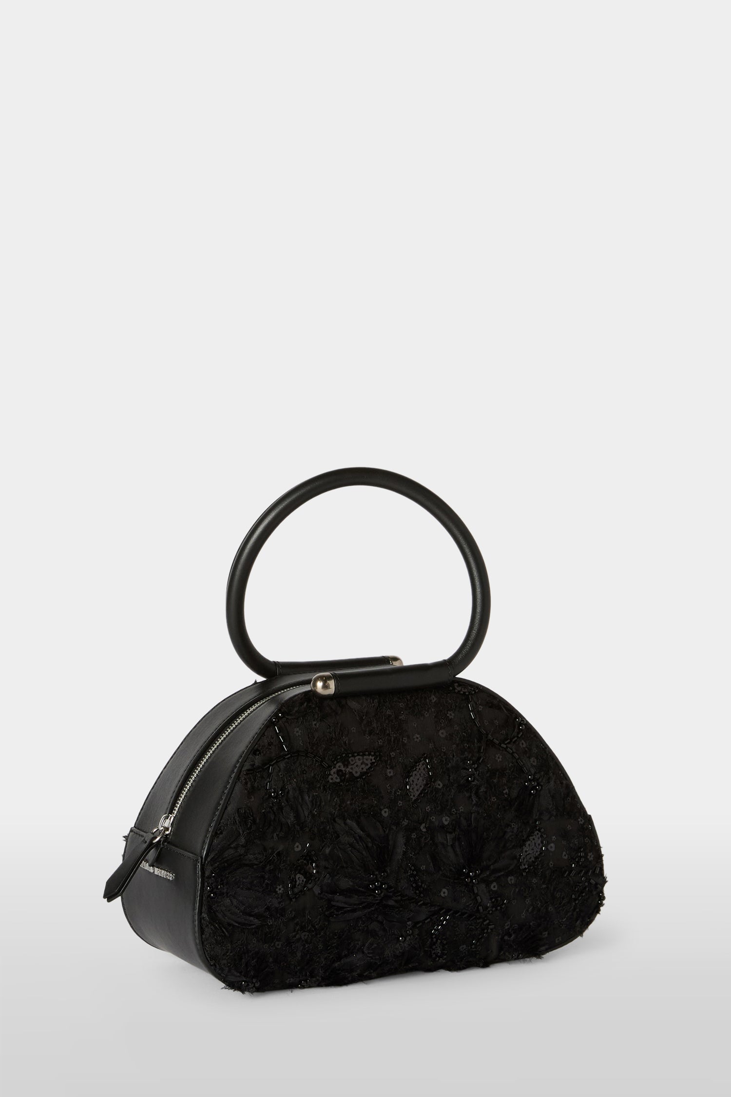 Black Caragol Bag with Sequin Embroidery