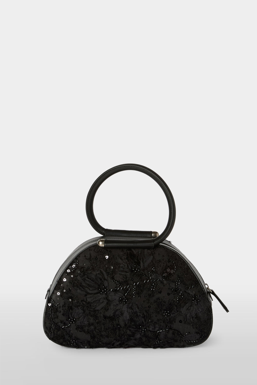 Caragol Bag Nera con Ricamo di Paillettes