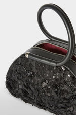 Black Caragol Bag with Sequin Embroidery