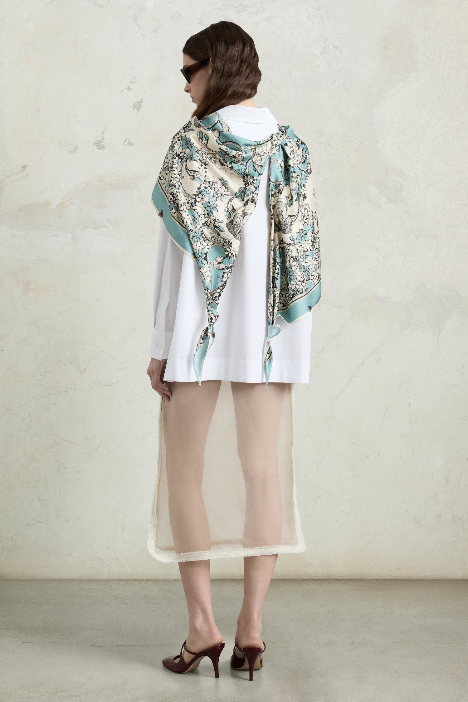 Floral Silk Jabot Robespierre Shirt