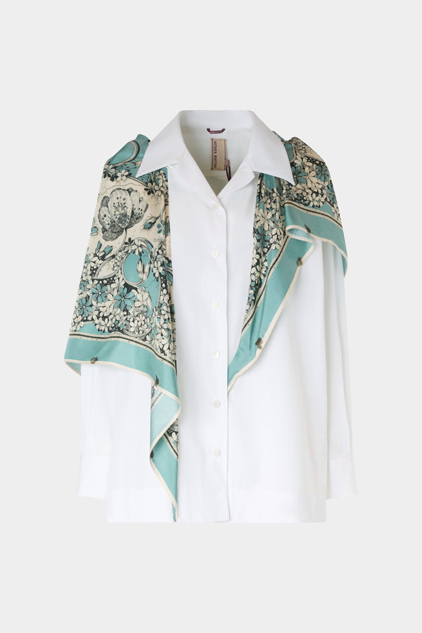 Floral Silk Jabot Robespierre Shirt