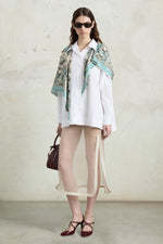 Floral Silk Jabot Robespierre Shirt