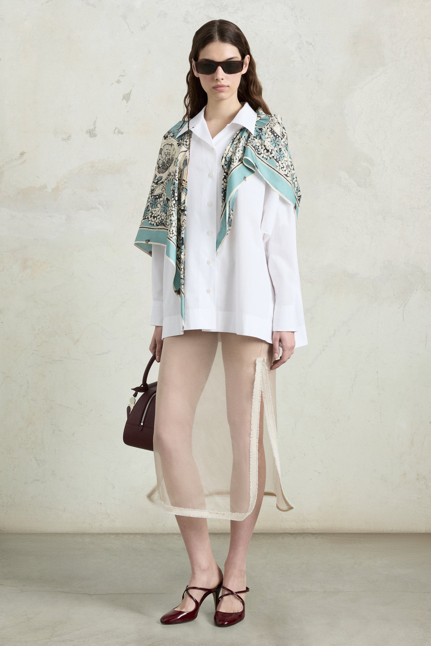Floral Silk Jabot Robespierre Shirt