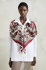 Burgundy Floral Robespierre Shirt