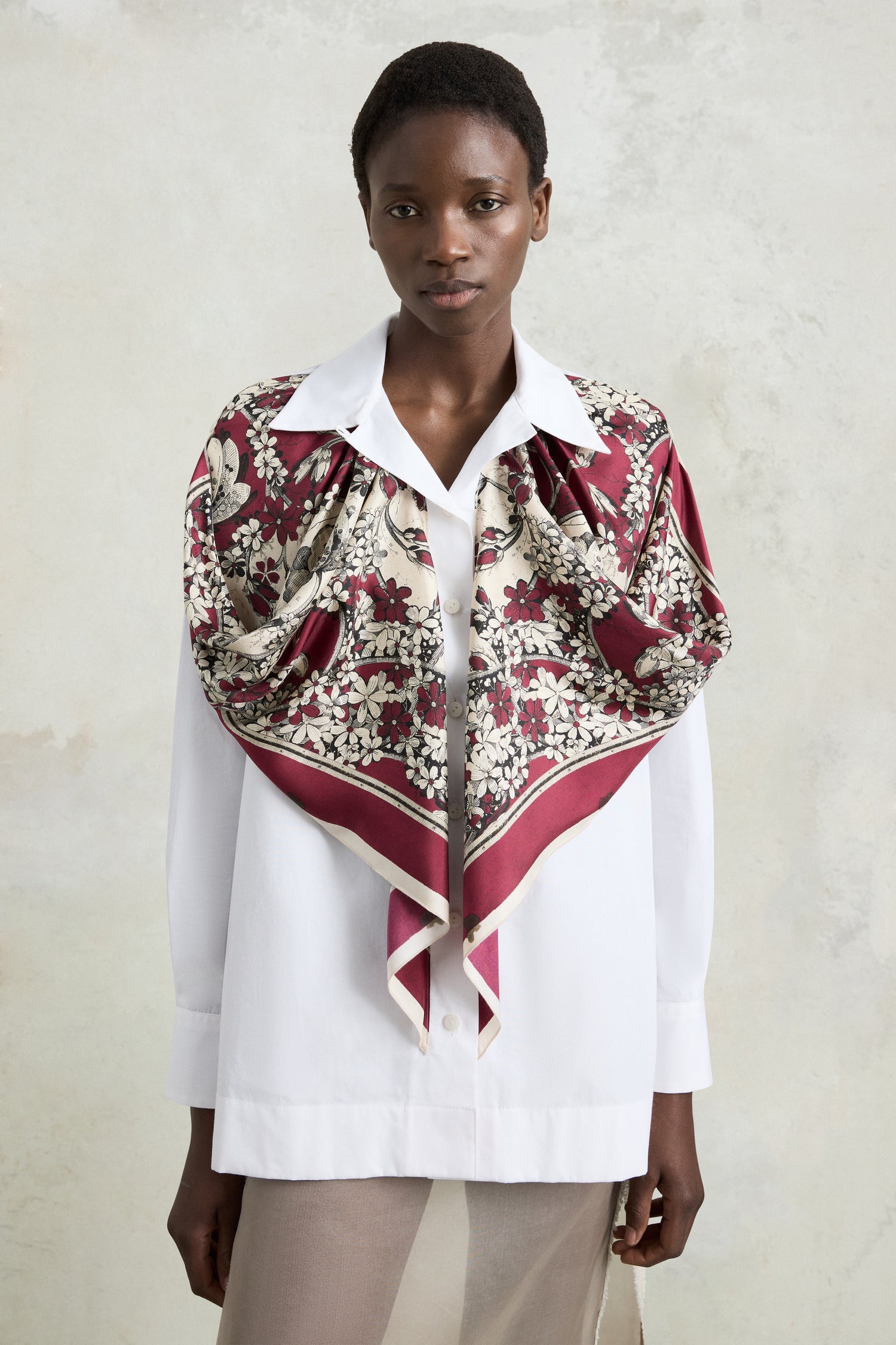 Burgundy Floral Robespierre Shirt