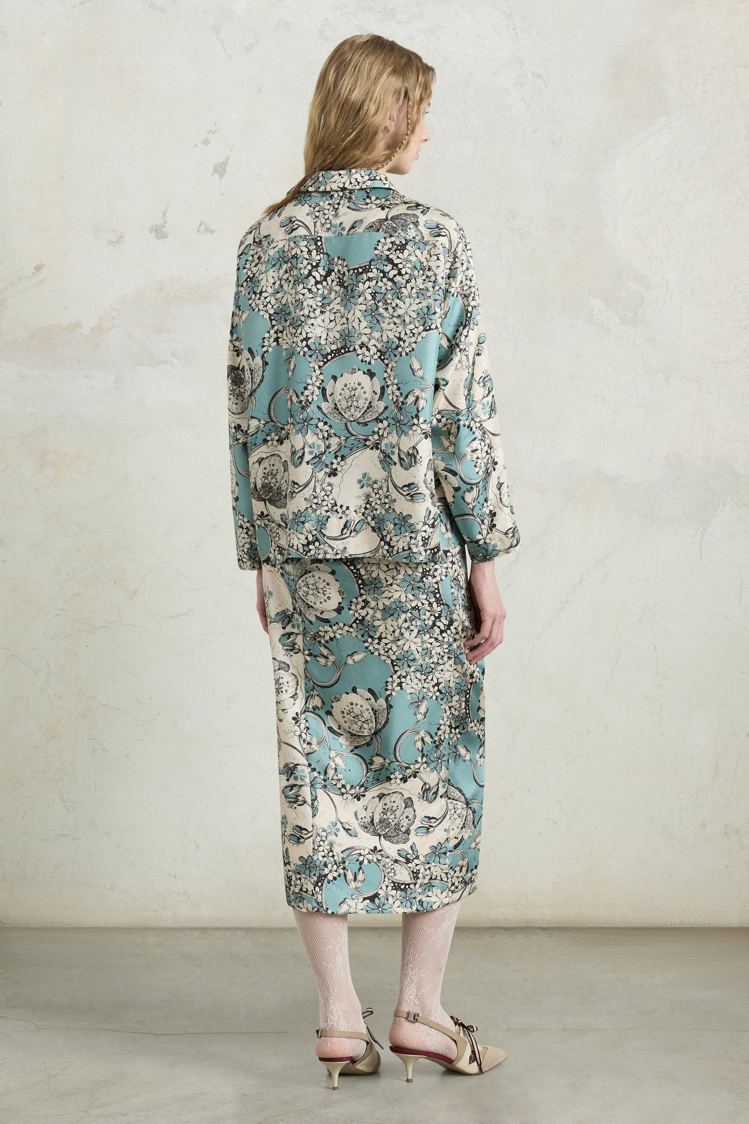 Turquoise Floral Pajama Shirt
