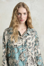 Turquoise Floral Pajama Shirt