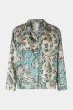 Turquoise Floral Pajama Shirt