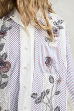 Patchwork Robespierre With Rose Embroidery