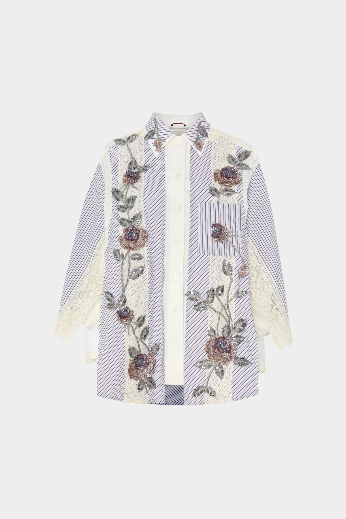 Patchwork Robespierre With Rose Embroidery