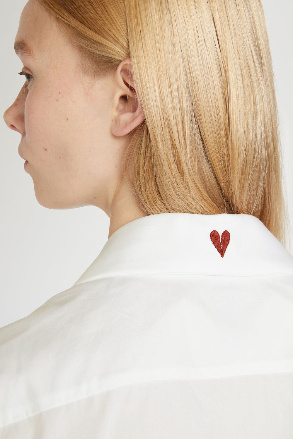 White Cotton Shirt with Beads