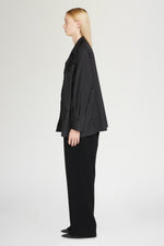 Black Cotton Shirt with Beads