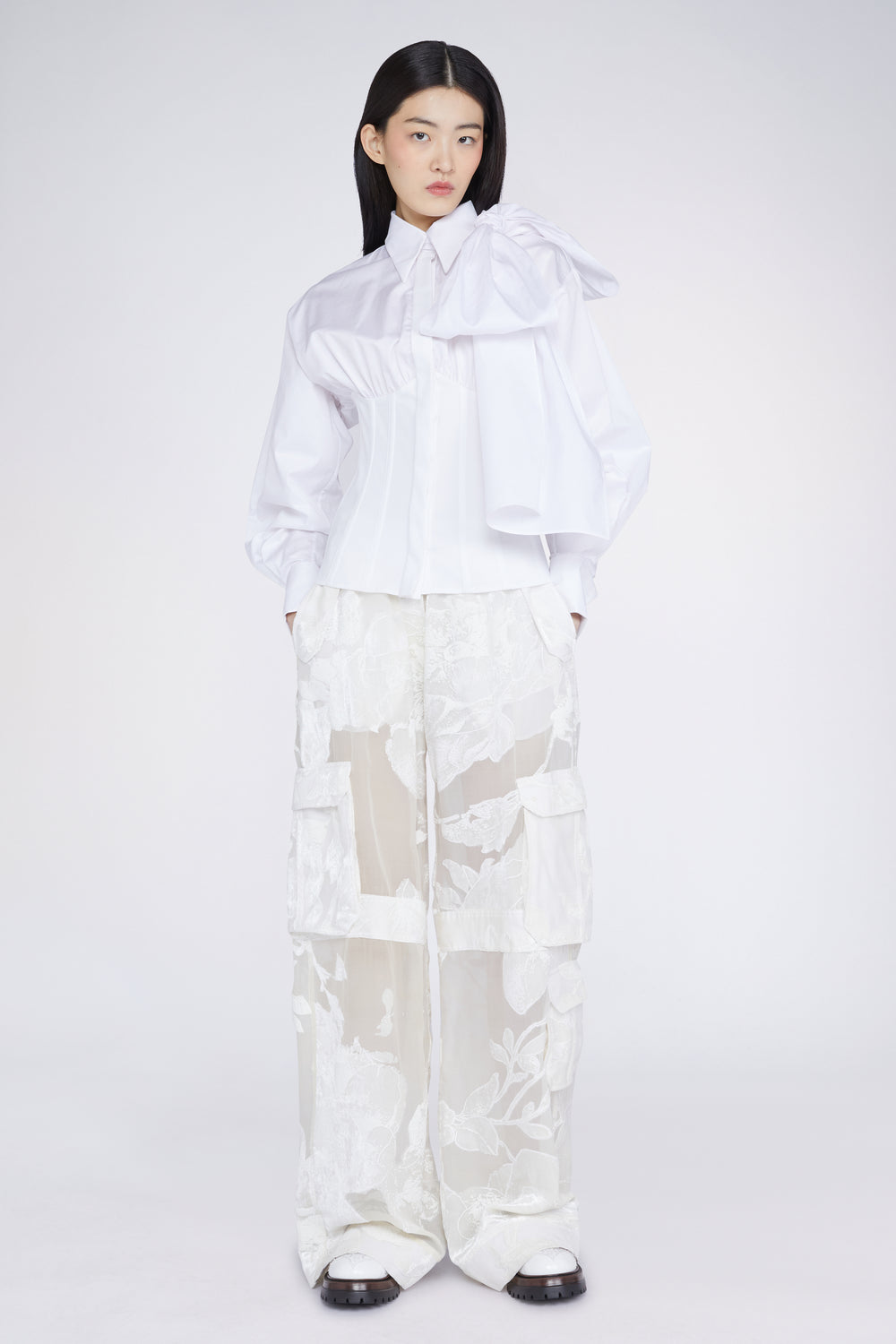 White Shirt with Bow