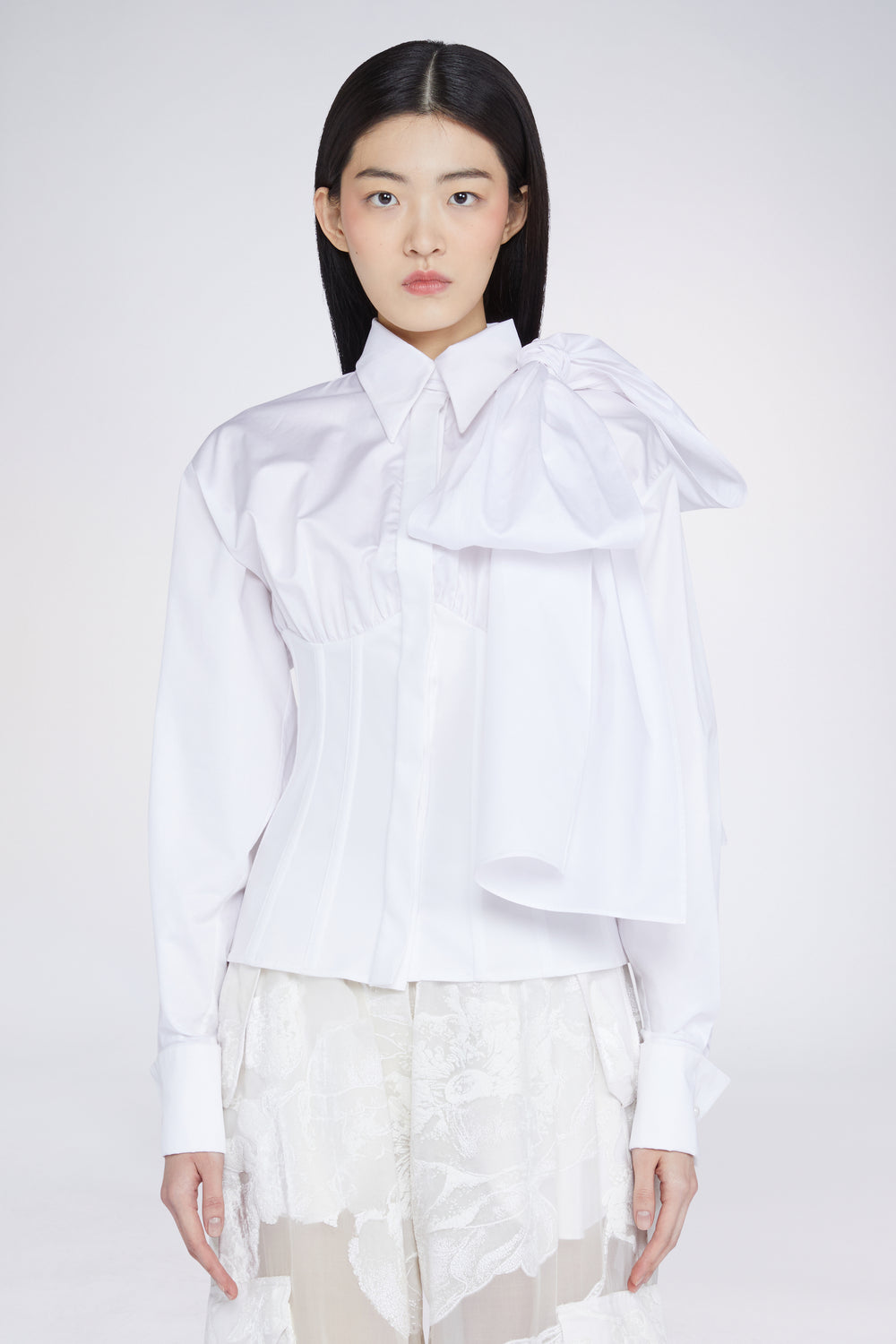 White Shirt with Bow