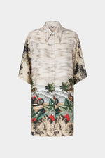 Abito Camicia con Stampa Cartolina
