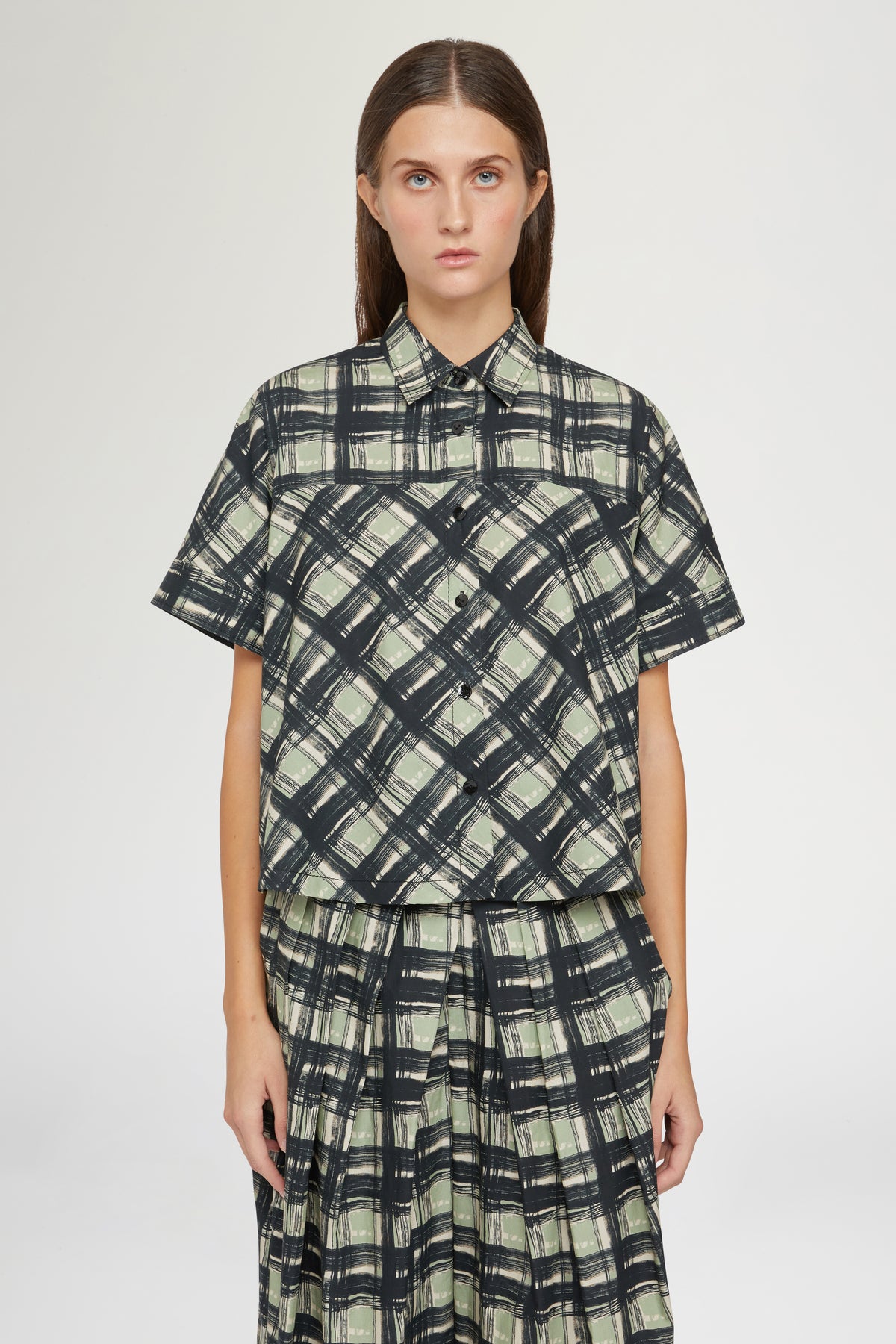 Camicia Maniche Corte Quadri