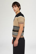 Beige & Black Knit Polo