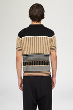 Beige & Black Knit Polo