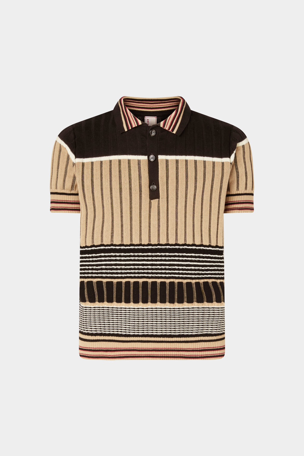 Beige & Black Knit Polo