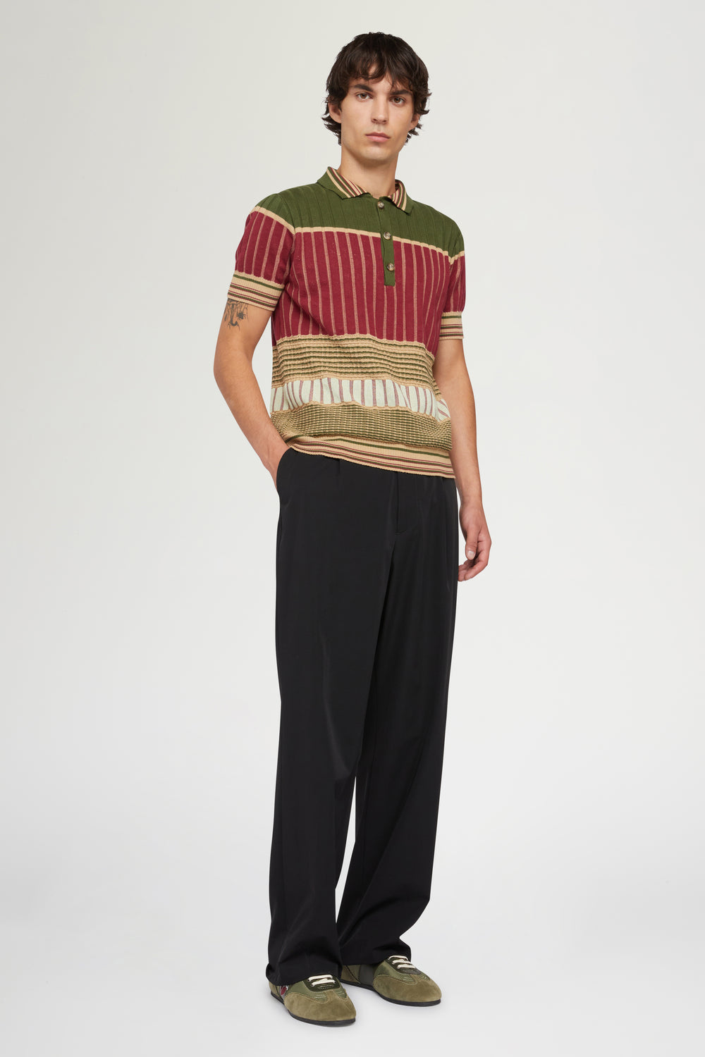 Red & Green Knit Polo