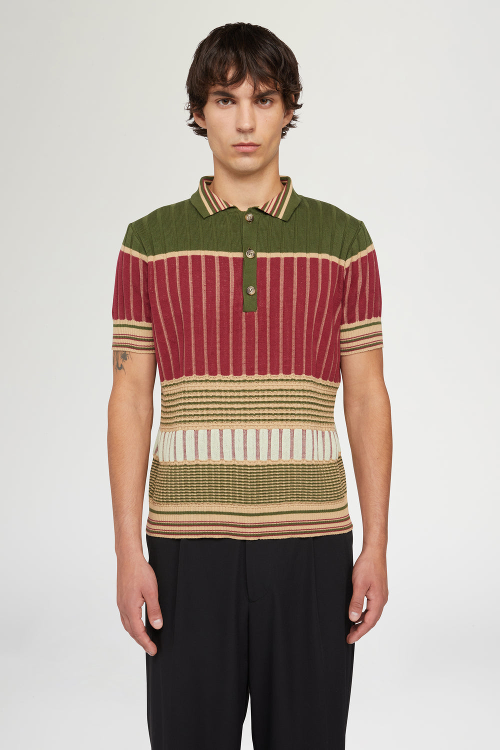 Red & Green Knit Polo