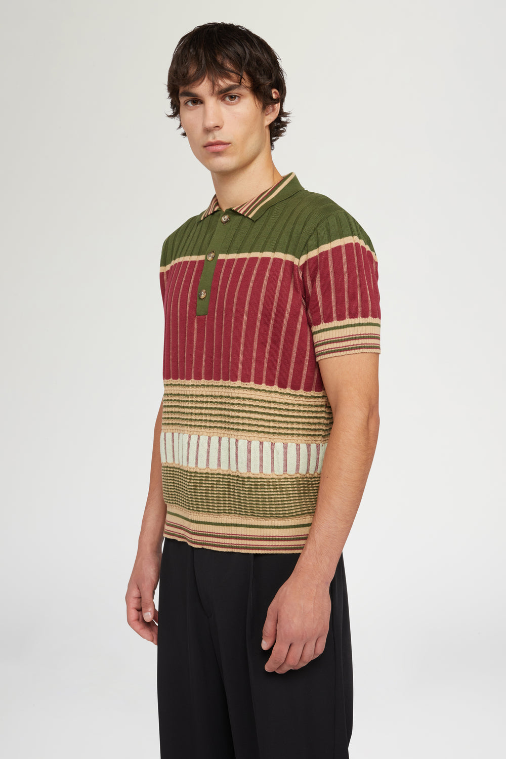 Red & Green Knit Polo