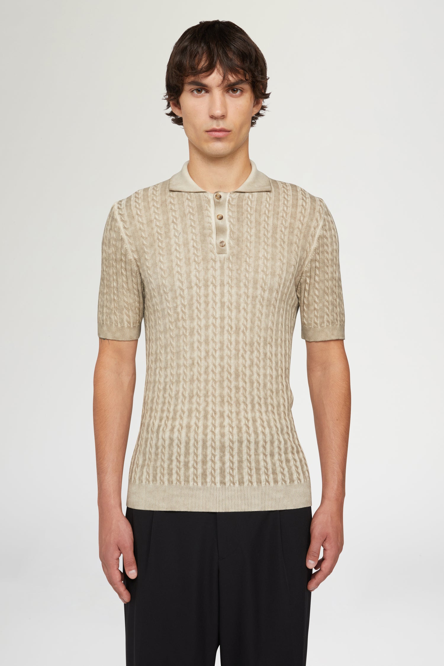 Polo in Maglia Beige