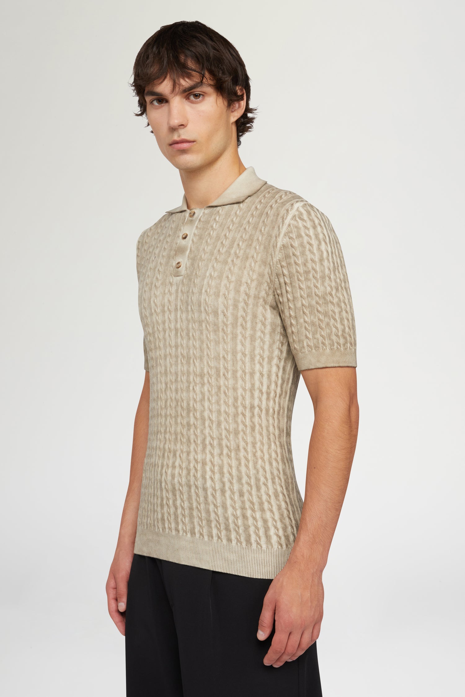 Polo in Maglia Beige