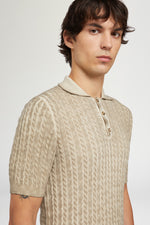 Polo in Maglia Beige