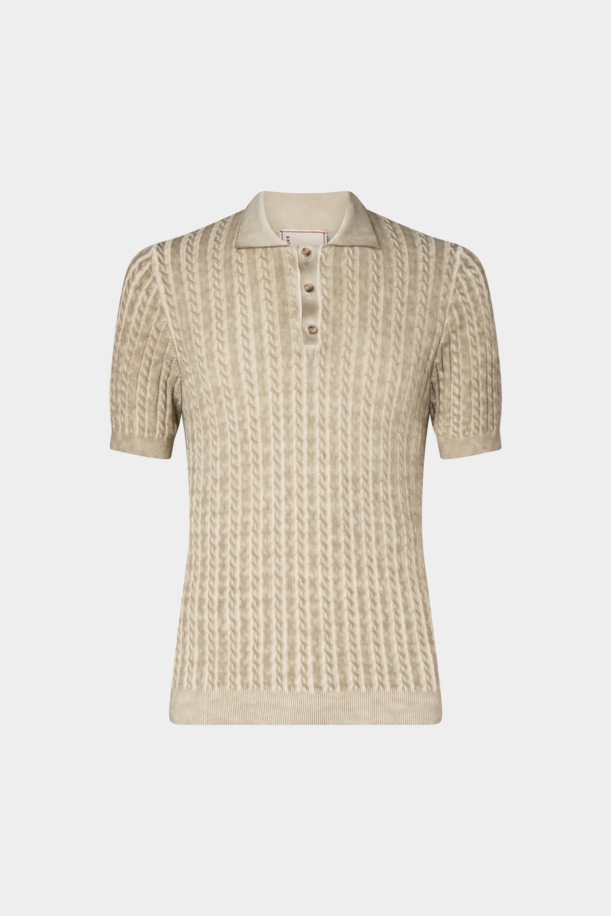 Beige Knit Polo