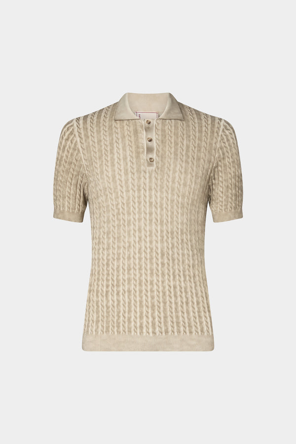 Polo in Maglia Beige