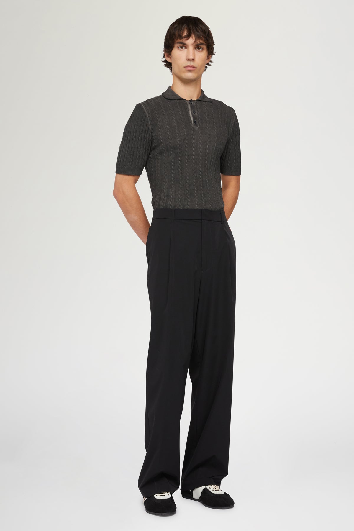 Dark Grey Knit Polo