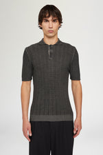 Polo in Maglia Grigia